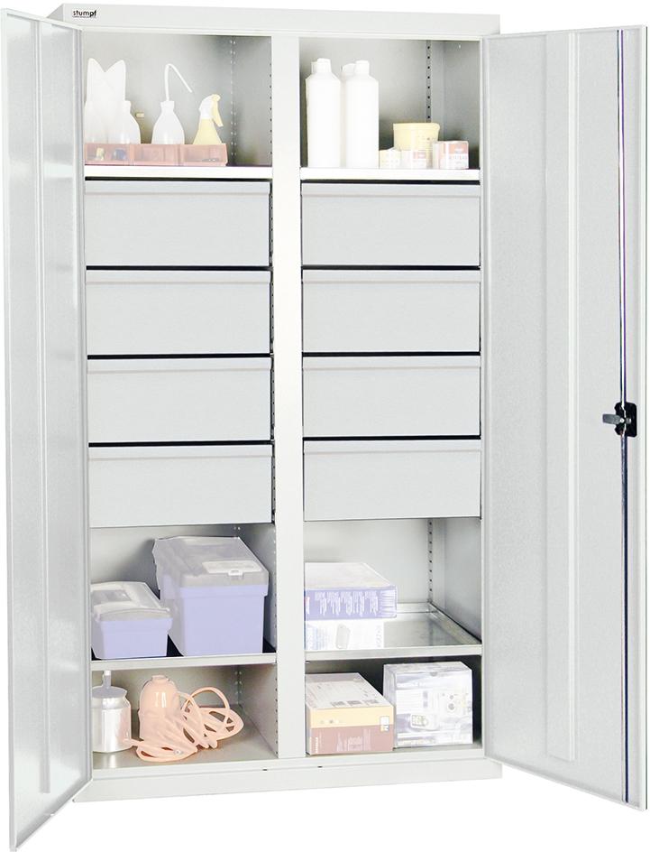 Stumpf Werkzeug- und Materialschrank Serie 2000, 8 Schubladen, 4 Fachböden, Mitteltrennwand