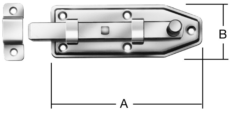 Produktbild Fensterriegel, mit Schlaufe, gerade, B30xL80xS1mm, Edelstahl rostfrei