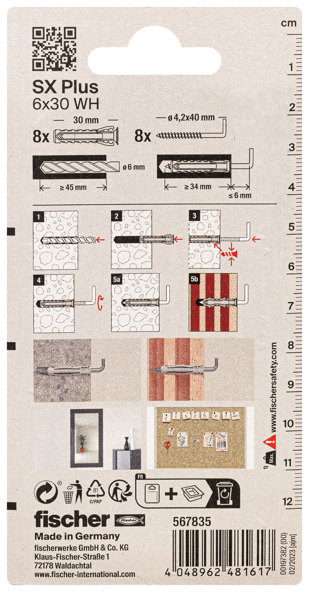 Produktbild, Text, QR-Code