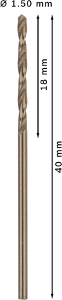 Bosch PRO Stainless Steel HSS-Co Twist Drill Bit 1.5 mm., Steinbohrer, Hartmetallspitze, Spiralnut, 6 mm, 150 mm