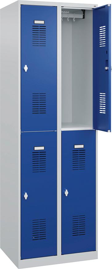 FORUM Garderobenschrank, doppelstöckig, RAL 7035/5010