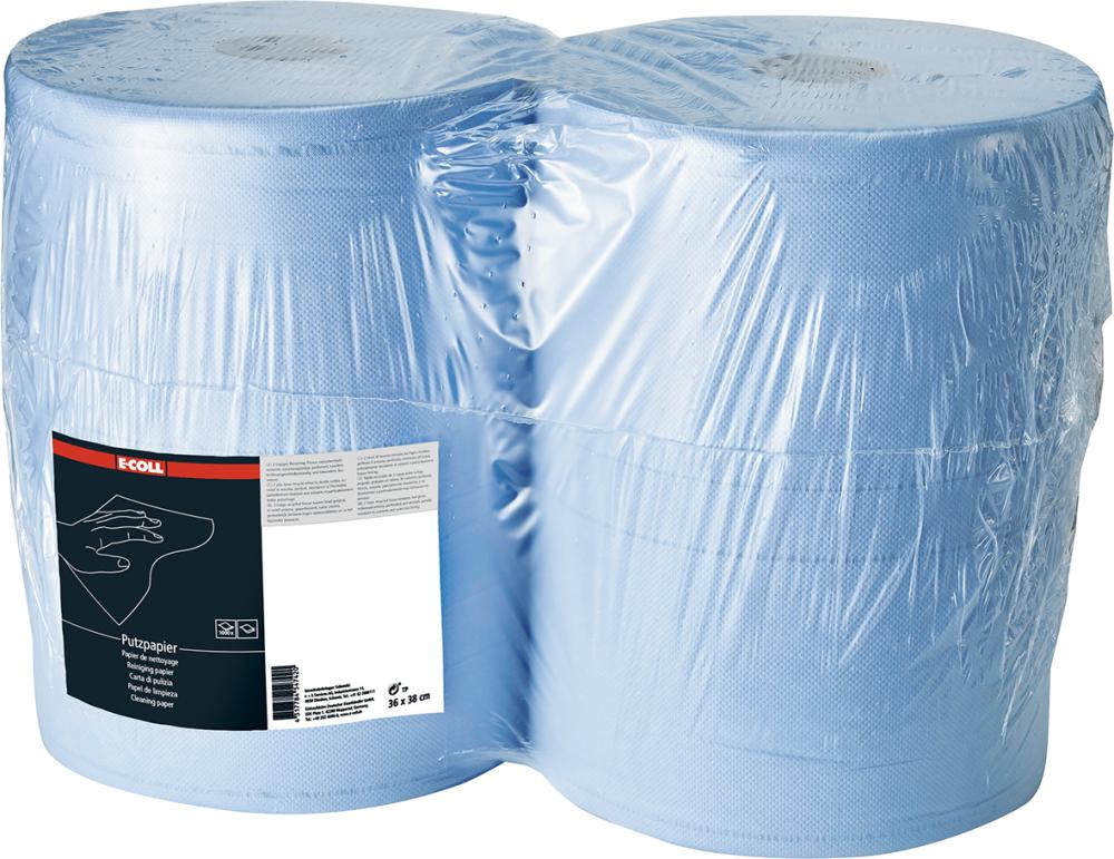 Putzpapier blau, 2-lagig,1.000 Blatt 38x36cm E-COLL