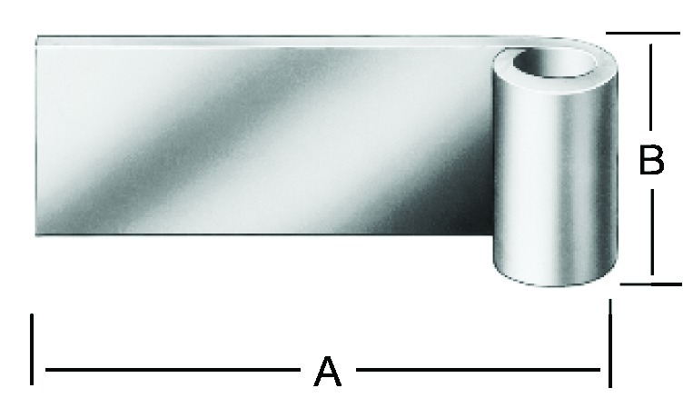 Tor-Anschweißband, Eisen blank, zum Anschweißen,L 100mm,H 45mm,S 6mm