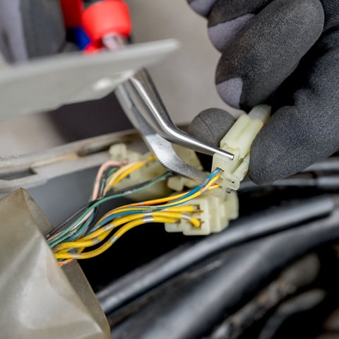 Knipex 26 25 200 Flachrundzange mit Schneide (Storchschnabelzange) verchromt 200 mm