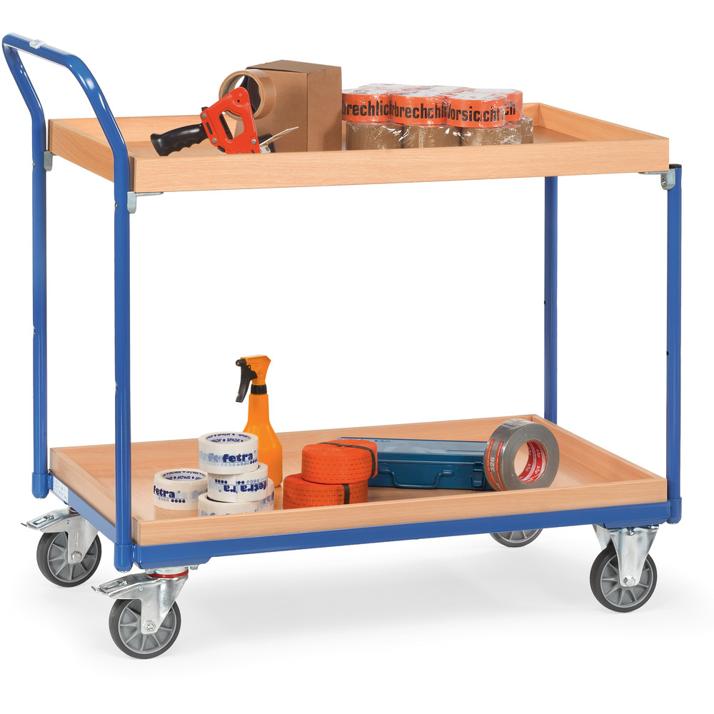 Fetra Tischwagen 3760 mit 2 Holzkästen 810x470mm 300kg