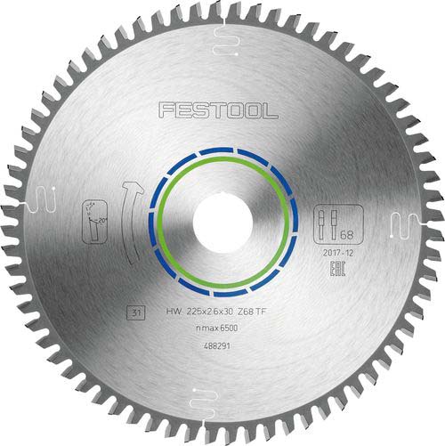 Kreissägeblatt HW 225x2,6x30 TF68 ALUMINIUM/PLASTICS