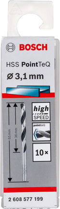 Bosch HSS PointTeQ 3.1mm high-speed drill bit., Metallbohrer, HSS-Bohrer, 3,1 mm, Bosch, 10er-Pack