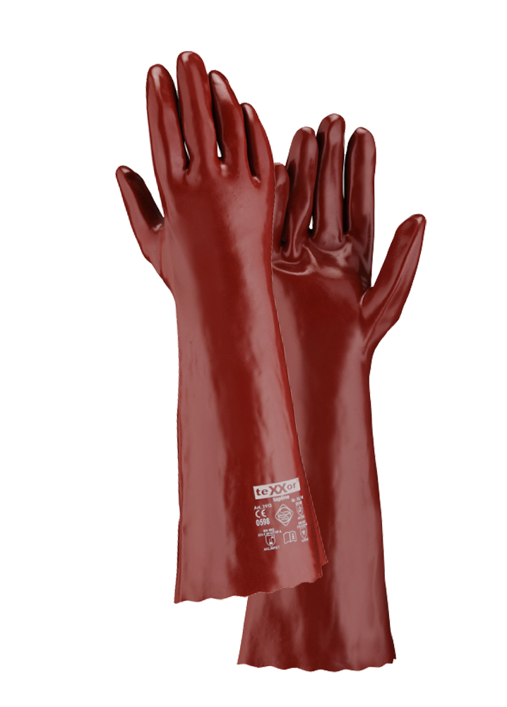 teXXor® topline Chemikalienschutz-Handschuhe PVC ROTBRAUN 10