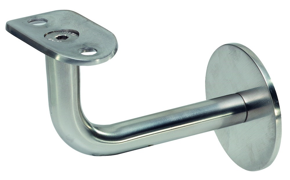 KWS 4571 Handlaufstütze flache Auflage, zum Andübeln silberfarbig, einbrennla.