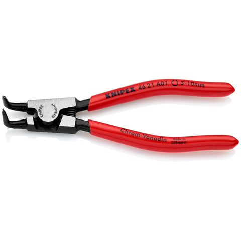 Knipex Sicherungsringzange 46 21 A01 für Außenringe auf Wellen, 125 mm, 3-10 mm Ø, 0,9 mm Spitzen