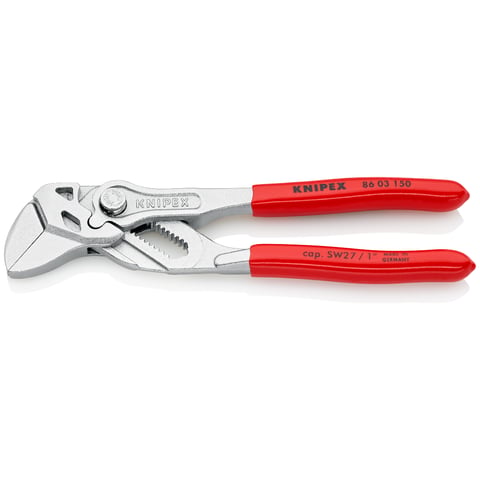 Knipex Zangenschlüssel 86 03 150 Zange und Schraubenschlüssel 150mm Kunststoff überzogen verchromt