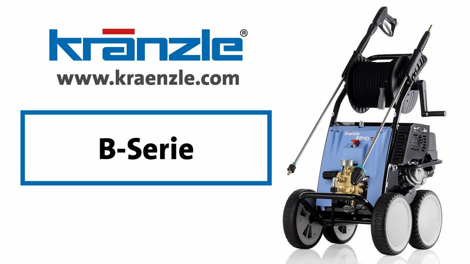 Kränzle B 240 T Hochdruckreiniger Kaltwasser Benzinmotor Honda GX340 220 bar 960 l/h fahrbar Schlauchtrommel Stecksystem D12