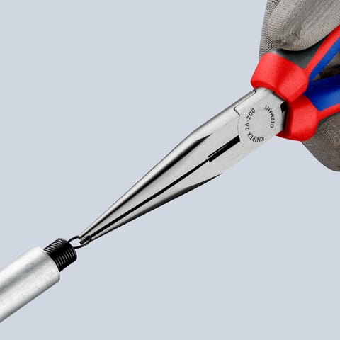 Knipex Flachrundzange mit Schneide (Storchschnabelzange) 200 mm schwarz atramentiert mit Comfort-Griffen