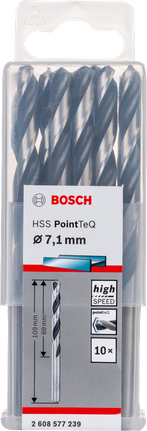 Bosch HSS PointTeQ 7.1mm drill bits pack., Spiralbohrer, HSS-Stahl, Metallbohrer, 7,1 mm, 10er-Set