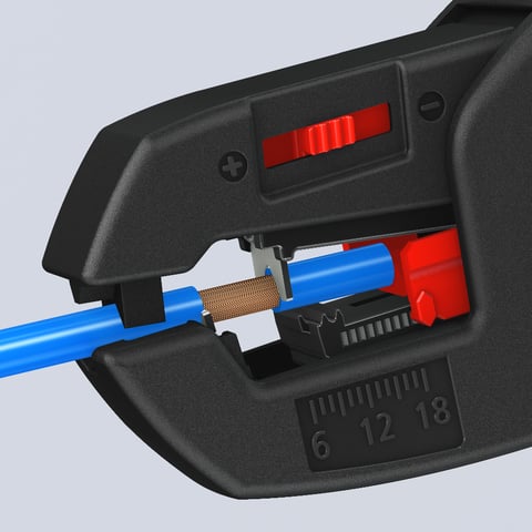 Knipex ComStrip Automatische Abisolierzange 12 62 180 0,2-6 mm² Längenanschlag 6-18 mm