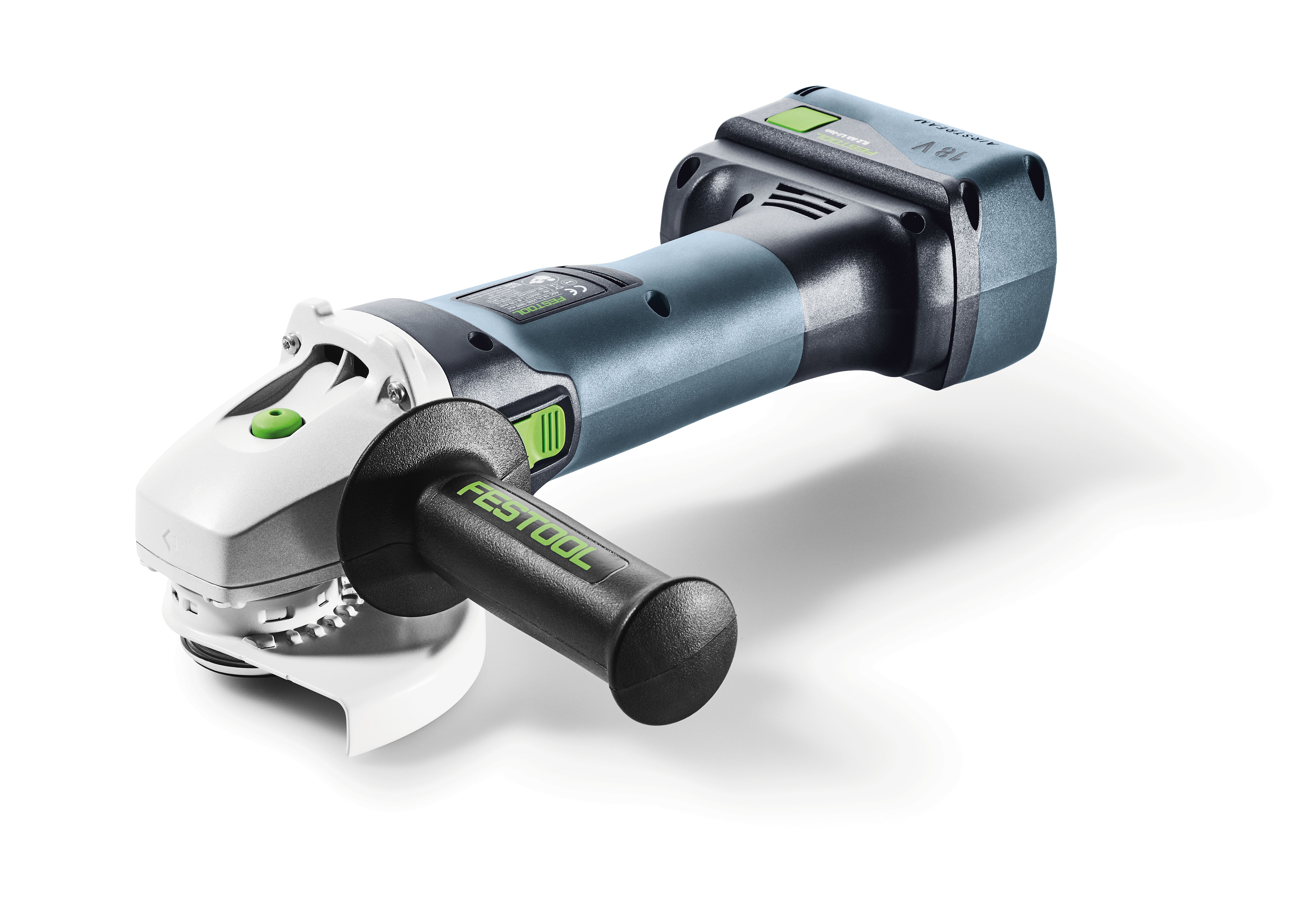 Akku-Winkelschleifer AGC 18-125 5,0 EBI-Plus, Maschine, Rauchrohr