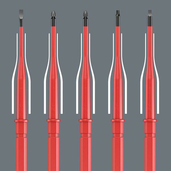 VDE interchangeable blade with reduced shaft diameter