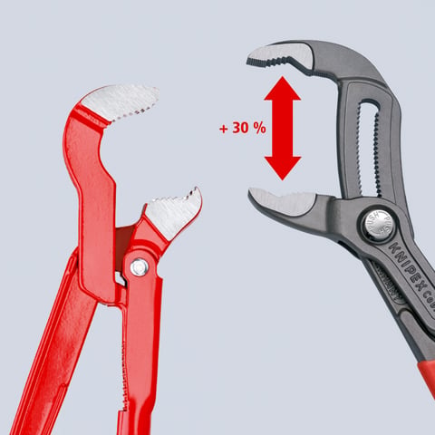 Knipex Rohrzange S-Maul 83 30 005 rot pulverbeschichtet 245 mm Spannweite 35 mm