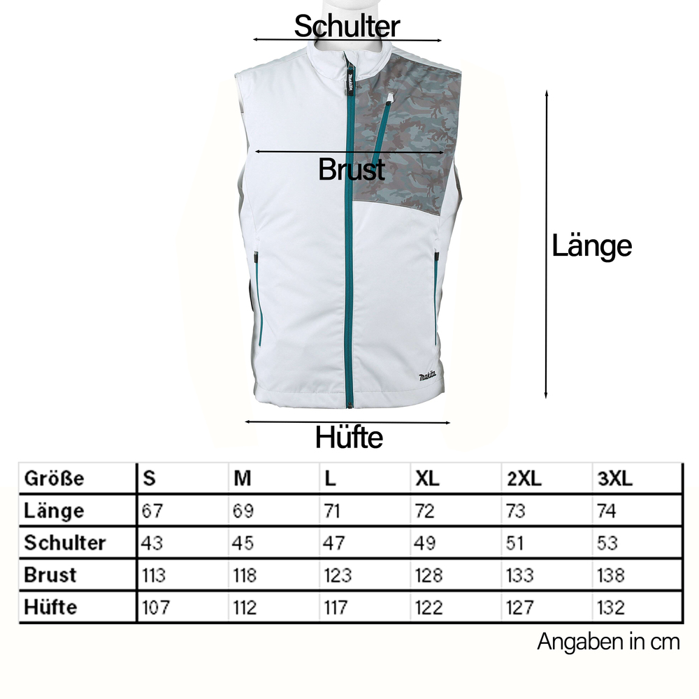 Makita Akku-Klimaweste DFV210ZM Größe M 12V max. - 18V