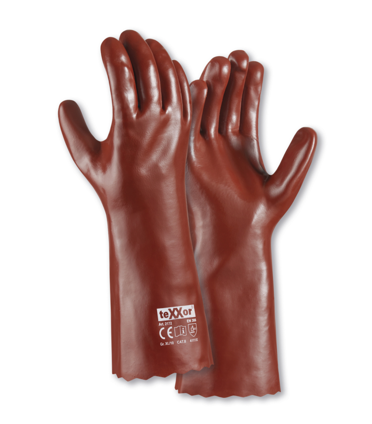 teXXor® PVC-Handschuhe ROTBRAUN 10, rotbraun