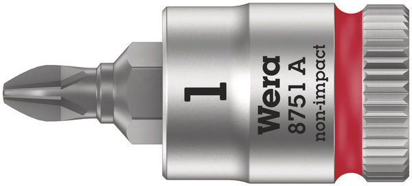 8751 A Phillips Zyklop bit socket, 1/4&quot; drive, PH 1 x 28 mm, Gerät