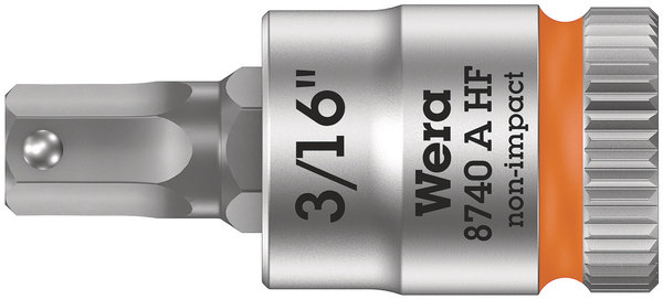 8740 A HF Zyklop bit socket with holding function, 1/4&quot; drive, 3/16&quot; x