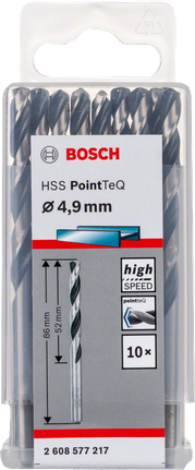 Bosch HSS PointTeQ 4.9mm twist drill bit set., HSS-Bohrer, Metallbohrer, Spiralbohrer, 4,9 mm, 10er-Set
