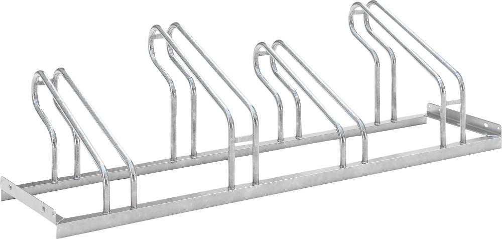 WSM Fahrrad-Bügelparker einseitig, verzinkt L 1400 mm, 4 Plätze