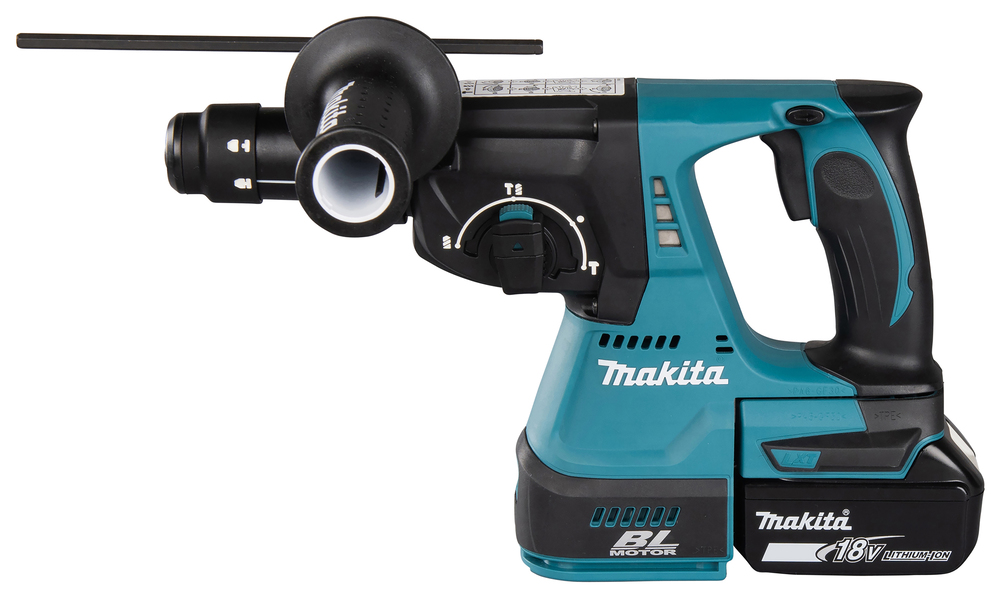 Makita Akku-Kombihammer DHR243RTJW 18V 5.0Ah SDS-Plus mit Staubabsaugung DX07