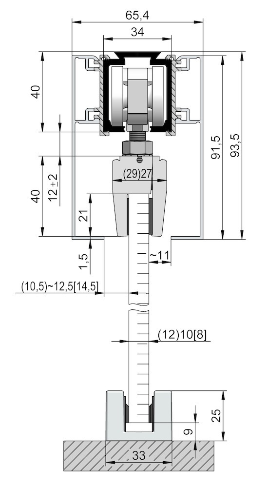 HELM Abdeckkappe 140, für beidseitige Verblendung, Aluminium