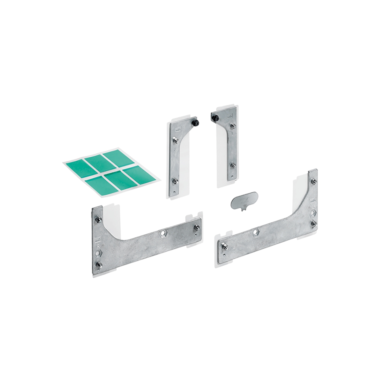 HETTICH SlideLine M Ergänzungsset für gedämpfte, geklebte Glastüren, minimale Türbreite 450 mm