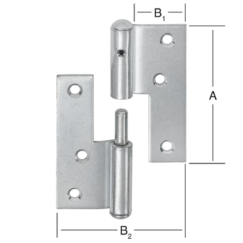 Vormann Türaufschraubband 000861080Z Stahl verzinkt links 80x72 mm, Türscharnier, Metallscharnier, Beschläge, Halterung, Befestigungsmittel