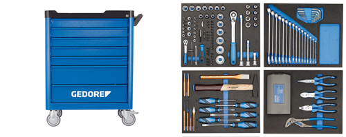 Gedore Werkstattwagen WSL-L-TS-147 Workster smartline mit 147-teiligem Werkzeugsortiment