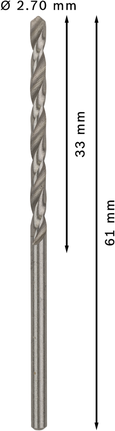 Bosch PRO Metal HSS-G Spiralbohrer 2,7 mm.