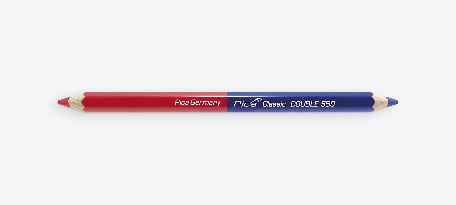 Pica Classic Double blau/rot, sechskant, 17,5cm, beidseitig gespitzt