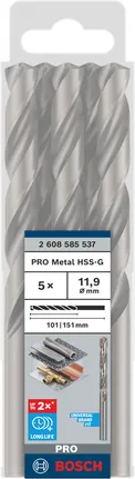 Bosch PRO HSS-G Metallbohrer-Set 11,9 mm.