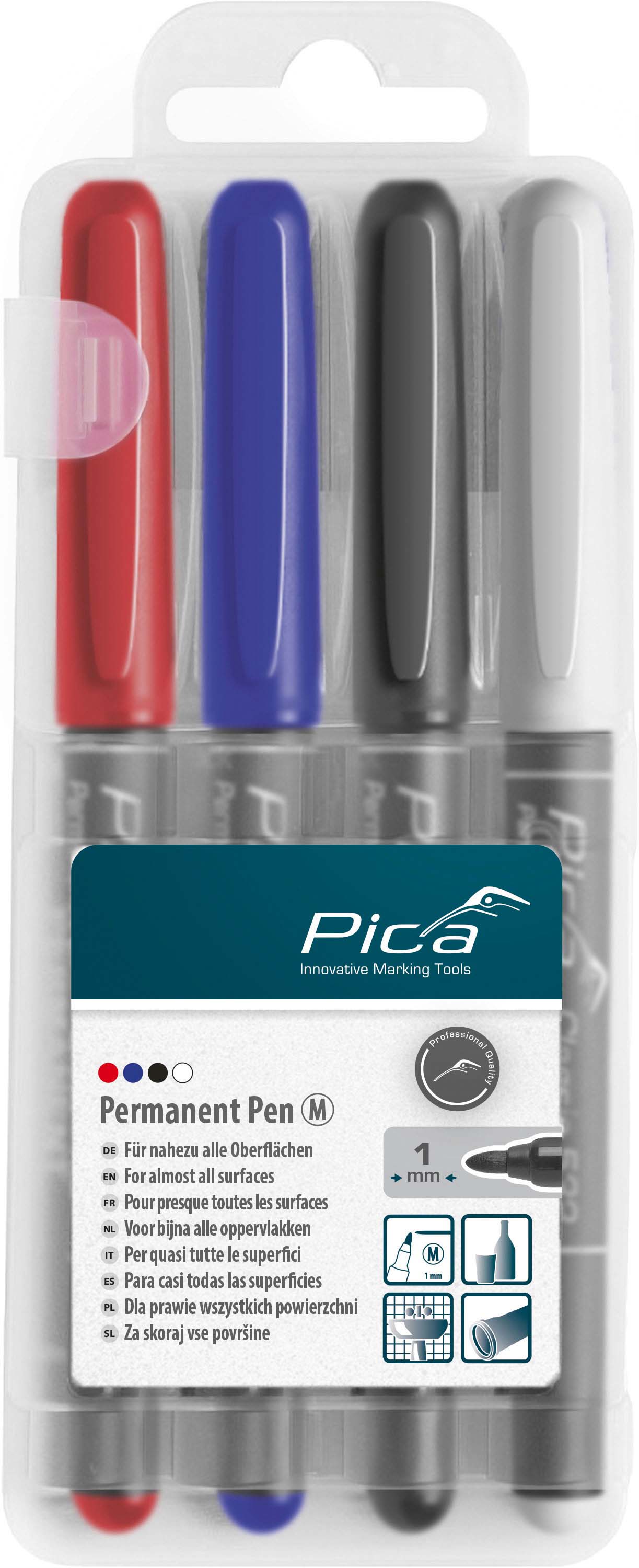 Pica Classic Permanent Pen 4er-Set Medium 1,0mm Pica Classic Permanent Pen 4er-Set Medium 1,0mm