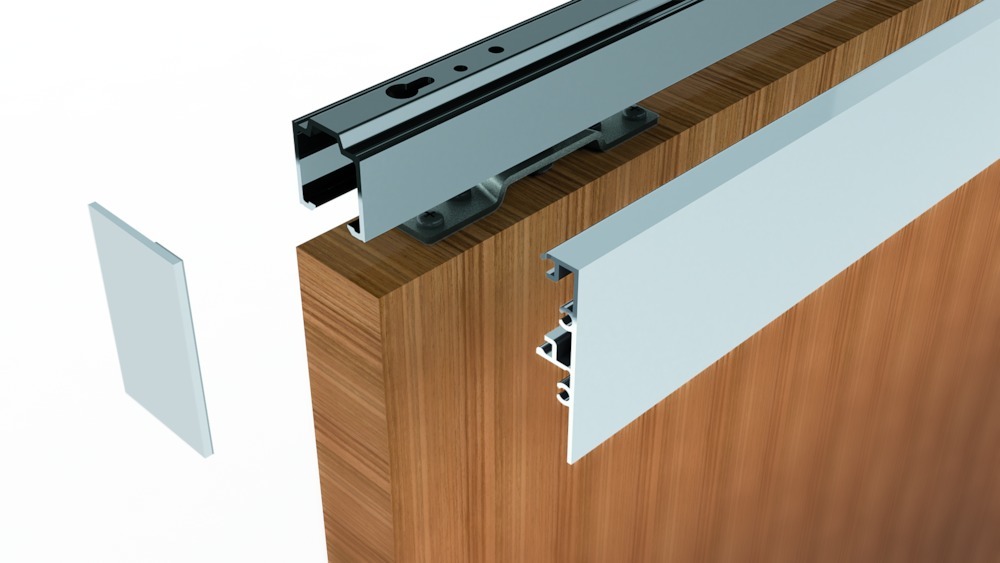 OT-Clipsblende, für Laufprofil, 2500mm, edelstahloptik eloxiert