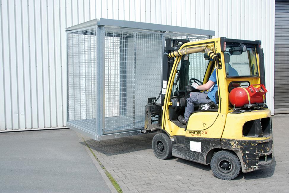 Bauer Südlohn Gasflaschen-Container mit Gitterrostboden