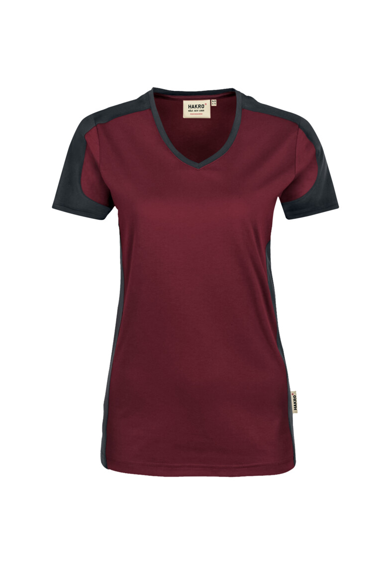 HAKRO Damen V-Shirt Contrast MIKRALINAR®