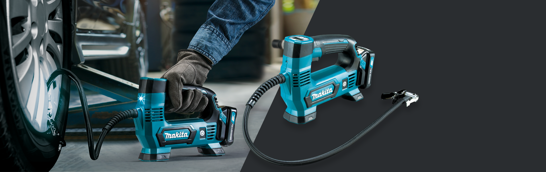 Makita Akku-Kompressor MP100DZ 12V max. 8,3 bar mit LED und automatischem Stopp