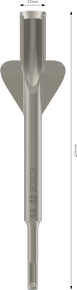 Krídlový drážkovací sekáč PRO SDS plus Winged Gouging, Schlitzschraubendreher, Metall, silberfarben, Schlitzspitze