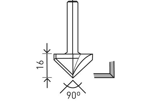 Gipskartonfräser HW S8 D32/90°