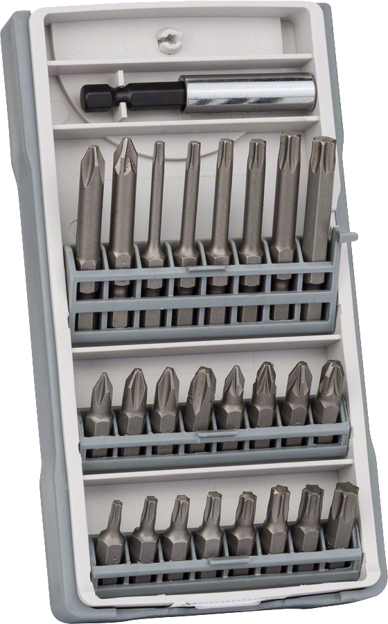 Bosch 25-piece screwdriver bit set PH/PZ/T in case., Bit-Satz, Schrauberbits, Ratschenhalter, Metall, Aufbewahrungskoffer