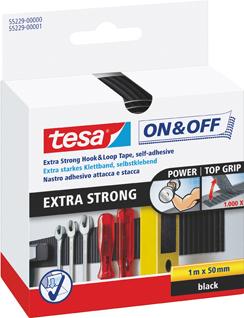 Tesa® On&Off Extra Strong Tape 1:50 Mm Black 04 Schwarz 1m x 50mm