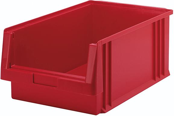 LA-KA-PE Kunststoff-Sichtlagerkasten, Serie PLK, rot