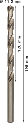 Bosch PRO Metal HSS-G 11 mm long twist drill bit., Spiralbohrer, Metallbohrer, 11 mm, Spiralnut, Metall