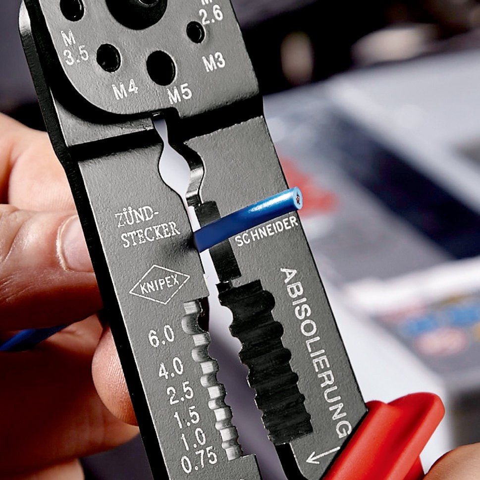 Knipex 97 21 215 B Crimpzange 230 mm Unisolierte Steckverbinder 0,5-2,5 mm²