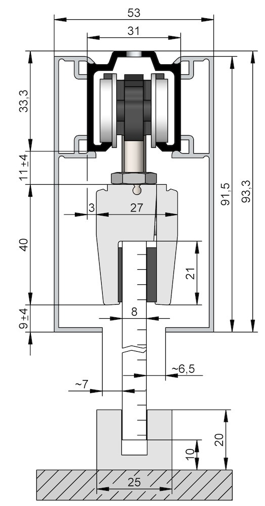 HELM Abdeckkappe 53/73, für beidseitige Verblendung, Aluminium