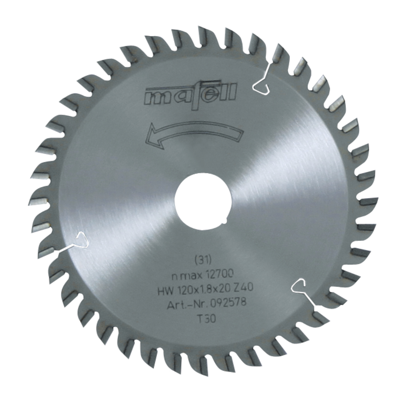 Mafell Sägeblatt-HM, 120 x 1,2/1,8 x 20 mm, Z 40, TR, für Laminat Hauptbild
